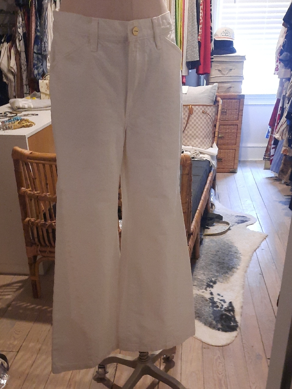 Frame Denim White Le Baggy Palazzo Pants 27